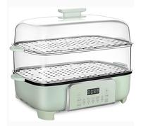 Vaporizador eléctrico de verduras, capacidad L, vaporizador de alimentos de nivel con cestas extraíbles sin BPA, potencia de 800 W y temporizador de hora, carcasa de acero inoxidable para una cocina