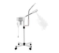 Vaporizador facial 2 en 1, 5 lupas LED, dispositivo de vapor, lámpara de pie, vaporizador con lámpara de lupa, vaporizador facial para spa, salón, belleza, multifunción, cara hidratante, instrumento