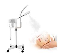 Vaporizador facial 2 en 1 con ruedas, 800 W, limpiador de poros, sauna facial con 5 lupas LED, dispositivo multifunción para hogares, salones de belleza, spas