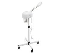 Vaporizador facial profesional con panel de control LCD, sauna facial con ozono y spray caliente, brazo giratorio de 360°, limpieza de poros para casa, salón y spa