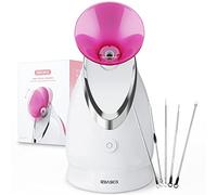 Vaporizador Facial Spray SPA Facial de Nano Iónico Hogareño, Destapar Poros, Humidificador Atomizador de Niebla Caliente, Hidratación de Rostro,1 Pack + 5 Stainless Steel Skin Kit Rosa