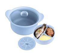 Vaporizador para horno microondas, cuenco de silicona resistente al calor, diseño de múltiples compartimentos, cuerpo plegable flexible, fácil limpieza, cocina de verduras para el hogar, accesorios de