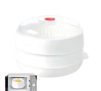 Vaporizador para horno microondas, vaporizador vegetariano con tapa, cuenco de calefacción resistente al calor para alquiler dormitorio, negocios, hotel, apartamento, restaurante