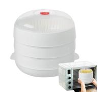 Vaporizador Para Microondas Con Tapa Y Bandeja - Recipiente Para Cocinar, Cocedor De Alimentos Vegetales, Herramienta De Cocina Resistente Al Calor, Práctico Diseño De Preparación Al Vapor | Calentami