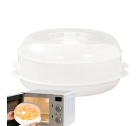 Vaporizador para microondas, olla apilable para verduras y pescados con tapa, vaporizador de verduras para microondas, olla térmica multifuncional para microondas, para almuerzo, cena, apartamento