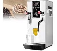 Vaporizador y espumador de leche comercial de 12 litros,generador de espuma eléctrico de 2500 W con válvula de agua giratoria de 360°,pantalla LED para cafeterías,tiendas de té con leche White