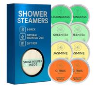 Vaporizadores de ducha para aromaterapia y autocuidado, paquete de 8 tabletas de ducha de vapor, regalos de spa de relajación para mujeres y hombres, jazmín, cítricos, citral, té verde y eucalipto