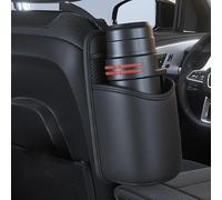 VAPORVERSE 1 Pieza Portavasos Coche para Seat Ibiza FR Mk5 6F, 2017-2022 2023 2024 2025 2026 Cuero Premium Organizador con Correas Ajustables Bolsa de Almacenamiento,Black