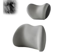 VAPORVERSE 1 Set Cojín Cuello y Soporte Lumbar para Audi SQ5 II 2017-2020, Espuma Viscoelástica Reposacabezas Ergonómico Respaldo Coche Viaje,Grey