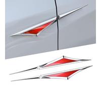 VAPORVERSE 2 Piezas Pegatinas 3D Carrocería Coche para BMW 3 Series 3er Serie 3 E46 323Ci 330Ci 320Ci 325Ci M3 320Cd 330Cd 318Ci, Emblema Lateral Guardabarros de Acero Inoxidable Decoración,Red