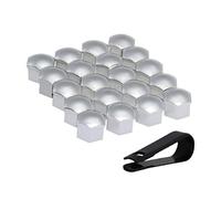 VAPORVERSE 20 Piezas Tapas para Tuercas de Rueda para Opel Combo E X19 I 2018-2024, Tapones Tornillos Ruedas Coche de Neumáticos con Extractor,Silver-19mm
