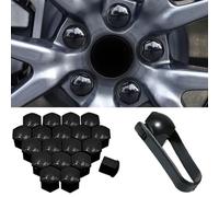 VAPORVERSE 20 Tapas para Tuercas de Rueda para FIAT Bravo 2007-2014, Tapones Protectores para Tuercas de Rueda Accesorios para Automóvil,Bla-ck-17mm