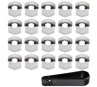 VAPORVERSE 20 Tapas para Tuercas de Rueda para FIAT Bravo 2007-2014, Tapones Protectores para Tuercas de Rueda Accesorios para Automóvil,Silver-17mm