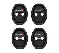 VAPORVERSE 4 Piezas Cubiertas Cerradura Puerta para Citroen C3 Aircross 2017 2018 2019 2020 2021 2022 2023 2024, Protector de Pestillo Silicona Antióxido Ruido Auto Accesorios Exterior,Black