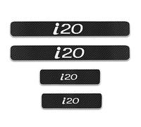 VAPORVERSE 4 Piezas Pegatina para Umbral de Fibra Carbono de Coche para Hyundai I20 2014-2020 Accesorios, Protector Umbral Puerta Antidesgaste,White