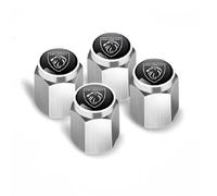 VAPORVERSE 4 Piezas Tapas de Válvula de Neumático para Peugeot Rifter L1 2018-2024, Antifugas con Anillo Sellador Sello Tapas de para Válvula,Silver