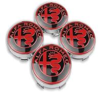 VAPORVERSE 4 Piezas Tapas Llantasl para Alfa Romeo Mito 147 156 159 166, Cubierta Centro de Rueda Llantas Buje Tapas Rueda de Centro Tapacubos para Coche,D-O.D-60MM