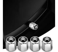 VAPORVERSE 4 Piezas Tapas para Válvulas para Citroen C1 2012-2014, Set de Tapones para Válvulas de Neumáticos Accesorios para el Coche,Silver