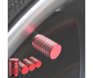 VAPORVERSE 4 Piezas Tapones para Válvulas de Neumáticos Coche para Skoda KODIAQ 2016-2024, Aluminio Antipolvo Cubiertas con Sello Hermético,Red