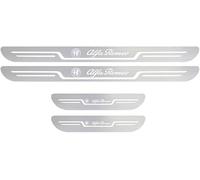 VAPORVERSE Acero Inoxidable Protector Umbral Puerta Coche para Alfa Romeo Stelvio 2017-2022 2023 2024, DecoracióN para Estribos Pegatinas Protector Umbral Puerta 4 Piezas,A