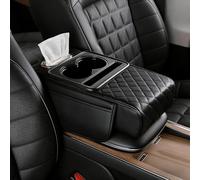 VAPORVERSE Cojín de Reposabrazos para Citroen C4 Picasso II 2013-2018, Consola Central Almohadilla Espuma de Memoria Funda Apoyabrazos Coche Protector Interiores Negro