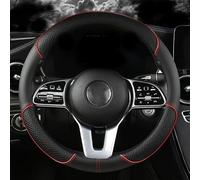 VAPORVERSE Funda Volante para Peugeot 5008 III 2025 2024 | Cubrevolante Coche Cuero Negro Antideslizante Accesorios Interior Deportivo 38 cm Protector Rueda Transpirable Ergonómico Gri