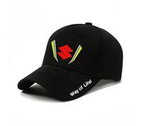 VAPORVERSE Gorra de Béisbol de Coche para Suzuki Spacia Baleno SX4 Vitara Jimny, Algodón Ajustable Gorra Béisbol Salvaje Ajustable Algodón para Hombres y Mujeres,Black