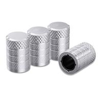 VAPORVERSE Pack de 4 Tapones para Rueda de Coche para Mini Roadster Cooper/Cooper S/John Cooper Works (JCW) 2012-2015, Tapones para Rueda de Coche Anillo Sellador Antifugas,Silver