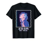 Vaporwave Aesthetic Antisocial Anime Girl Punk EMO Camiseta