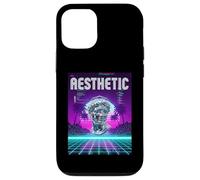 Vaporwave Aesthetic Bust Grid Palm Tree 80s Retro Carcasa para iPhone 12/12 Pro
