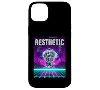 Vaporwave Aesthetic Bust Grid Palm Tree 80s Retro Carcasa para iPhone 14 Plus