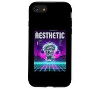 Vaporwave Aesthetic Bust Grid Palm Tree 80s Retro Carcasa para iPhone SE (2020) / 7/8