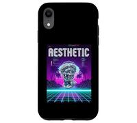 Vaporwave Aesthetic Bust Grid Palm Tree 80s Retro Carcasa para iPhone XR