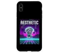 Vaporwave Aesthetic Bust Grid Palm Tree 80s Retro Carcasa para iPhone XS MAX