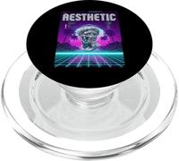 Vaporwave Aesthetic Bust Grid Palm Tree 80s Retro PopSockets PopGrip para MagSafe
