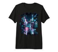 Vaporwave Aesthetic Streets of Tokyo by Night Japanese Art Camiseta Premium