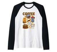 Vaporwave Japón Kawaii Café Otaku Anime Japonés Café Camiseta Manga Raglan