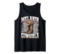 Vaquera Negra Rodeo Occidental melanina Historia Negra Texas Camiseta sin Mangas
