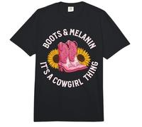 Vaquera Negra Rodeo Occidental Melanina Historia Negra Texas Comfort Colors Adult Heavyweight T-Shirt