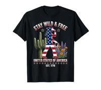 Vaquera Permaneciendo Salvaje O Libre USA Vintage Vaquera Western Camiseta