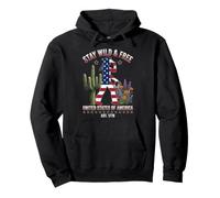 Vaquera Permaneciendo Salvaje O Libre USA Vintage Vaquera Western Sudadera con Capucha