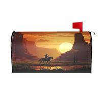 Vaquero del Desierto Americano del Salvaje Oeste a Caballo 01, Cubiertas para buzones de Correo, envolturas magnéticas, Cubiertas para buzones de Correo, decoración para el hogar y el jardín