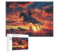 Vaquero equitación Salto Puzzle 500 Piezas A Partir De 12 AñosRompecabezas Familiar 3D DIY Creativo para Adultos Y Niños Desafío Intelectual Estera Portátil 500 PCS