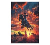 Vaquero equitación Salto Puzzles 1000 Piezas Aliviar Estrés Familiar Premium Rompecabezas para Adultos Desafío Intelectual 3D DIY Creativo Decorativo 1000 PCS