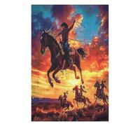 Vaquero equitación Salto Puzzles 1000 Piezas Obra De Arte Abstracta Rompecabezas para Adultos Decoración Hogar Moderno DIY Creativo Desafío 1000 PCS