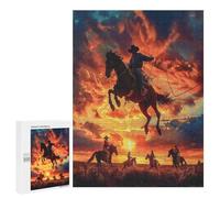 Vaquero equitación Salto Puzzles 500 Piezas Estera PortátilRompecabezas para Adultos Y Niños A 12 Años Desafío Intelectual 3D Maquetas Construir DIY Moderno 500 PCS