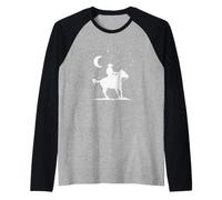 Vaquero Frente al Cielo Nocturno Camiseta Manga Raglan