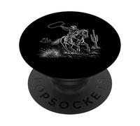 Vaquero Montando Caballo Western Rodeo Rancho Vida Texas Salvaje Oeste PopSockets PopGrip Adhesivo