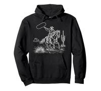 Vaquero Montando Caballo Western Rodeo Rancho Vida Texas Salvaje Oeste Sudadera con Capucha