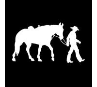 Vaquero occidental Raser de caballos Película del salvaje oeste Pegatinas de tallado fino 45x80.5cm Vinilos para ventanas Blanco